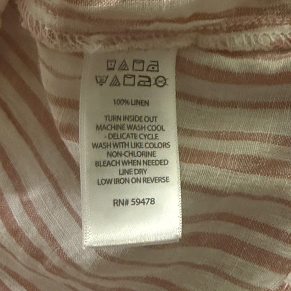 100% linen sleeveless stripe blouse - Picture 5 of 6